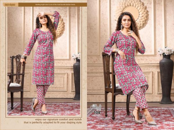 Cotton Craze Printed Casual Wear Kurties With Pant